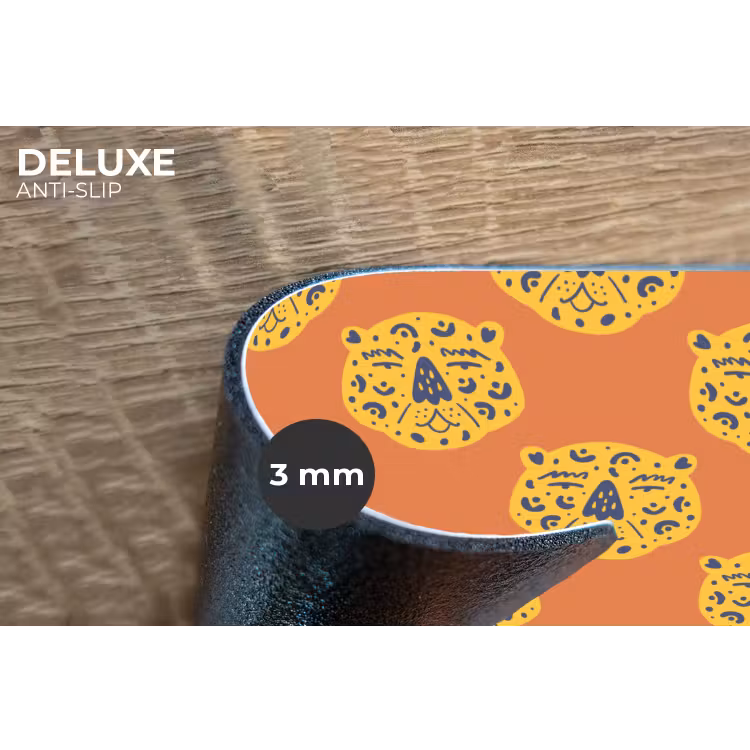 Luipaard - Gezichten - Stippen - Oranje Placemat vinyl groot 368 -closeup
