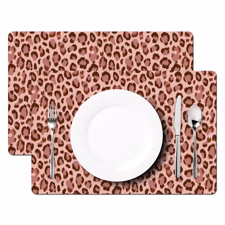 Luipaard - Patroon - Roze Placemat vinyl groot 368 -zzsfeer2_Kitchenyeah-website