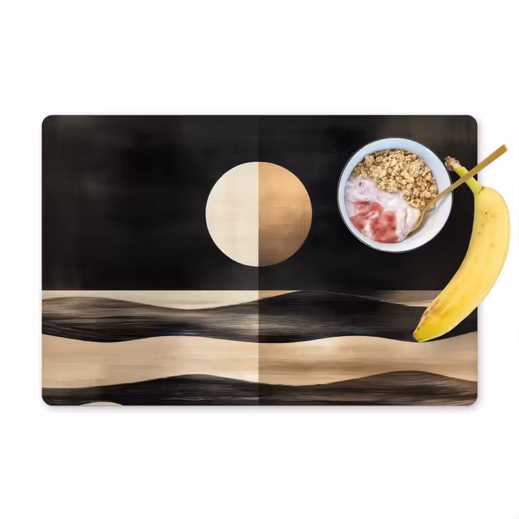 Maan - Cirkel - Goud Placemat vinyl groot -zzzproduct_Kitchenyeah-website