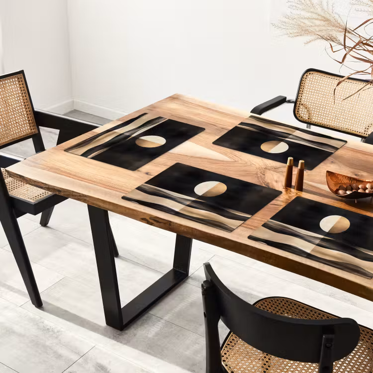 Maan - Cirkel - Goud Placemat vinyl groot -zzsfeer4_Kitchenyeah-website