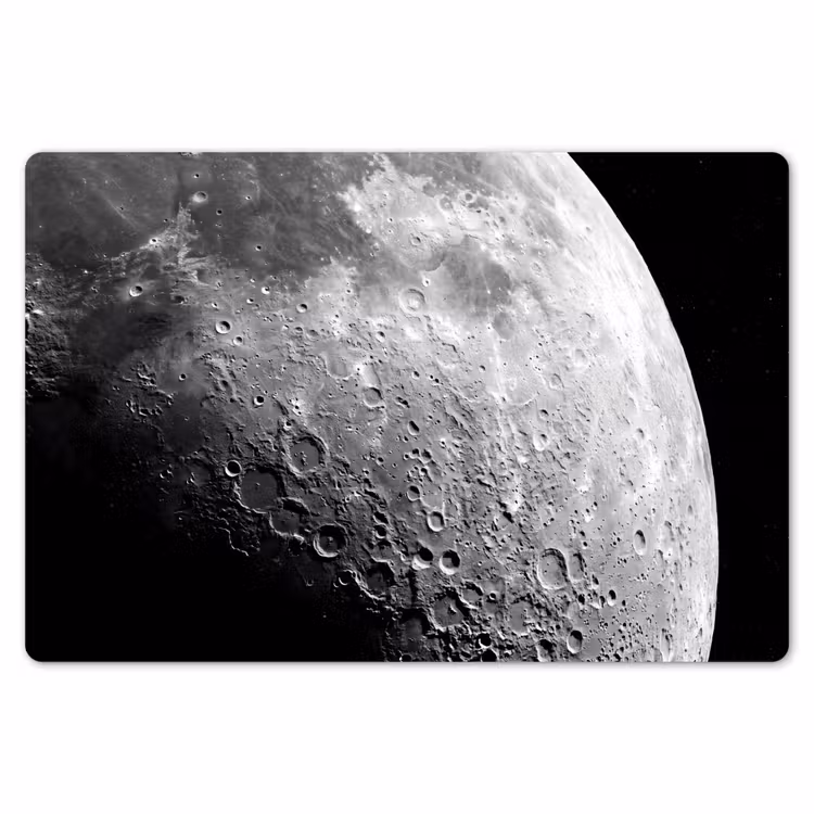 Placemat - 6 stuks - Maan - Kraters - Ruimte - Maan - Kraters - Ruimte Placemat vinyl groot