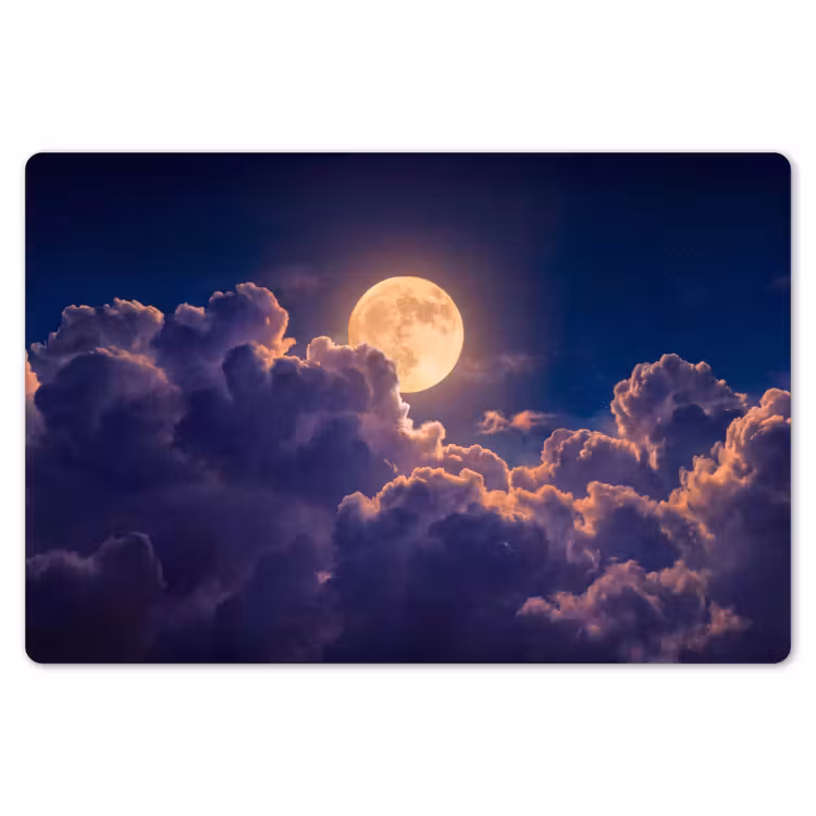 Maan - Wolken - Nacht - Oranje Placemat vinyl groot -zzsfeer1_Kitchenyeah-website