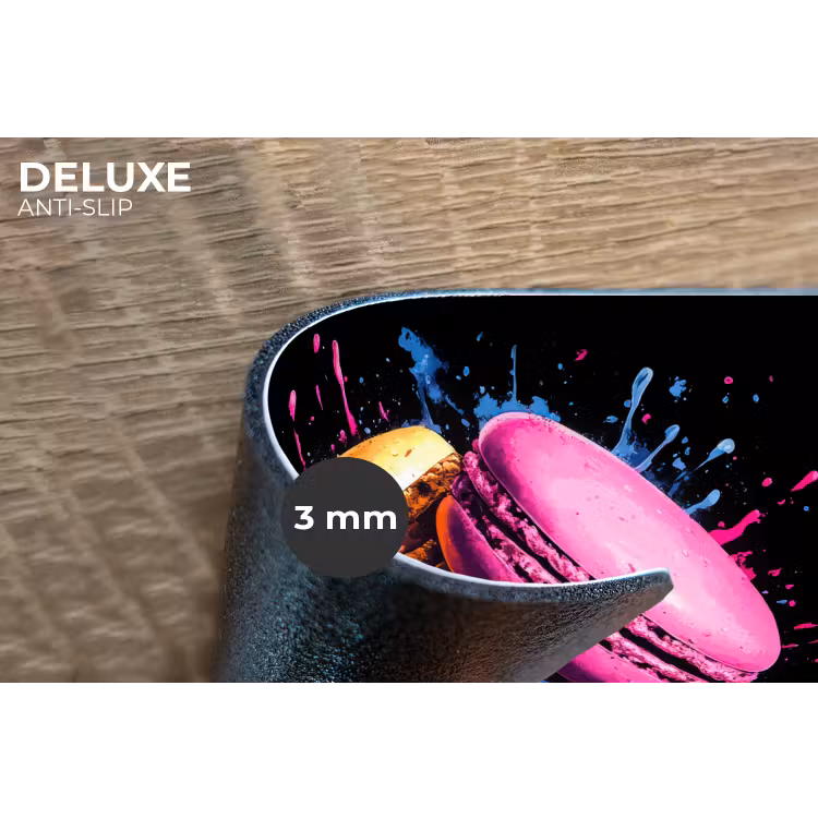 Macarons - Dessert - Graffiti - Kleurrijk - Roze - Blauw - Geel Placemat vinyl groot -closeup