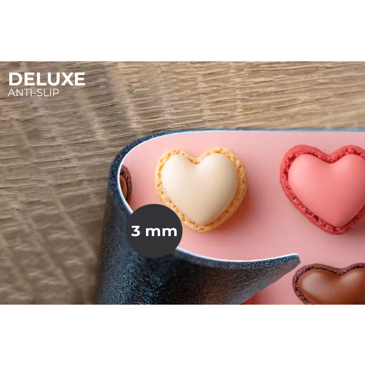 Macarons - Hartjes - Kleurrijk - Roze Placemat vinyl groot -closeup