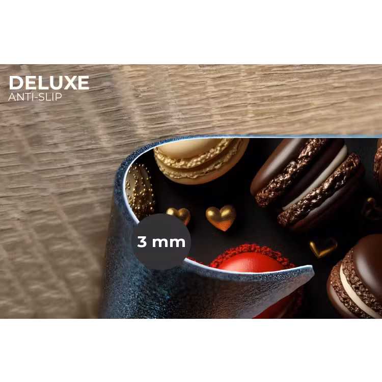Macarons - Rood - Hart Placemat vinyl groot -closeup