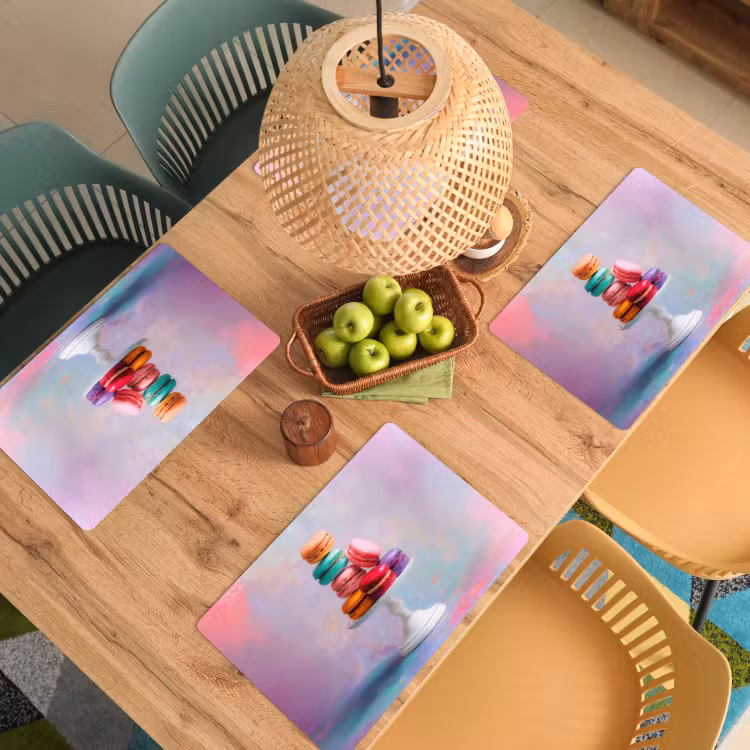 Macarons - Schaal - Pastel - Kleurrijk Placemat vinyl groot -zzsfeer5_Kitchenyeah-website