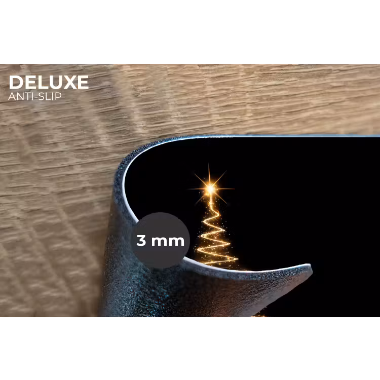 Magisch - Kerstboom - Lichtspiralen - Zwart Placemat vinyl groot -closeup