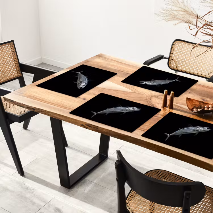 Makreel - Vis - Zwart Placemat vinyl groot -zzsfeer4_Kitchenyeah-website