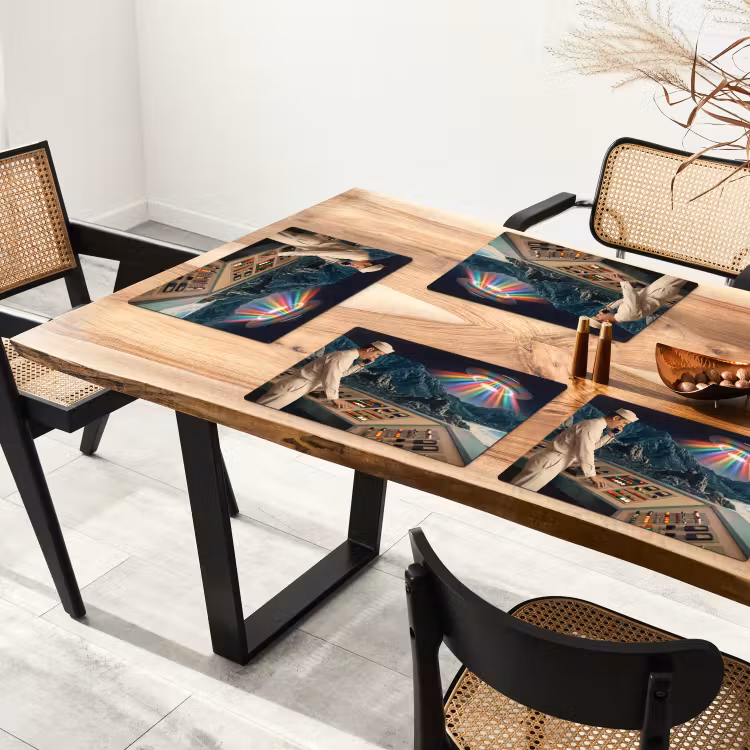 Placemat - 6 stuks - Man - Controlekamer - Strand - Man - Controlekamer - Strand Placemat vinyl groot