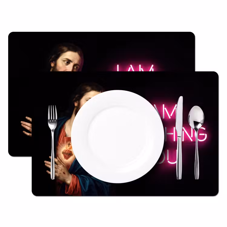 Man - Tekst - Neon Placemat vinyl groot -zzsfeer2_Kitchenyeah-website