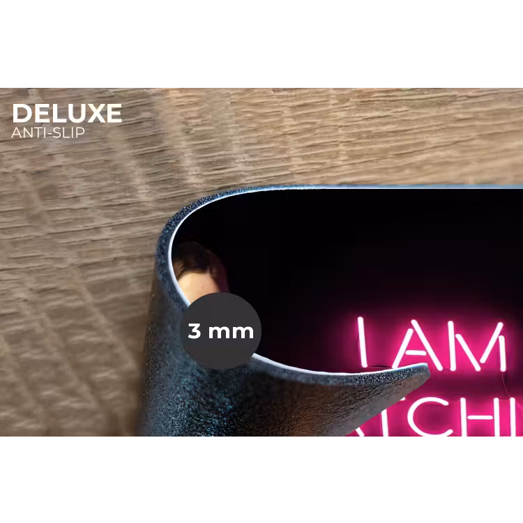 Man - Tekst - Neon Placemat vinyl groot -closeup