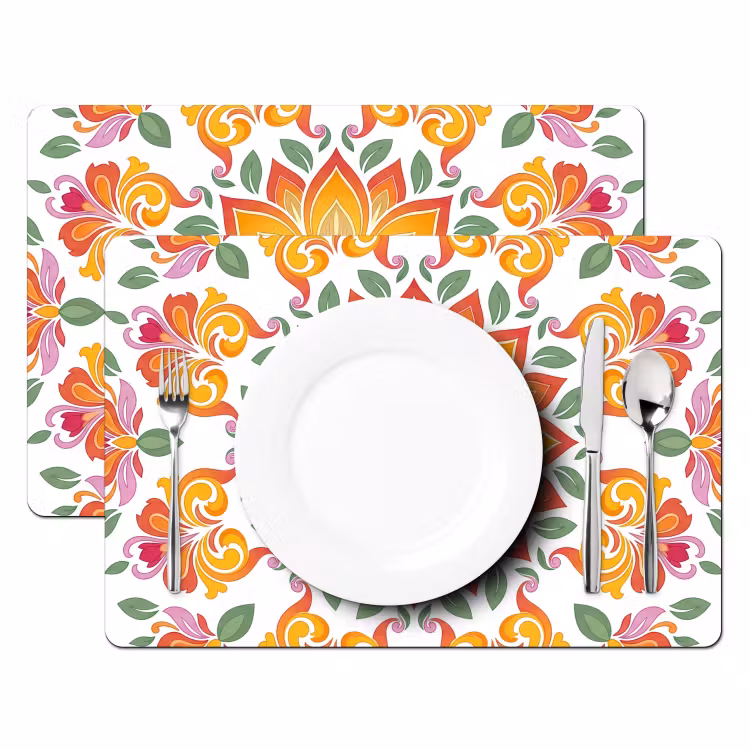 Mandala - Bloemen - Decoratie - Kleurrijk - Abstract Placemat vinyl groot -zzsfeer2_Kitchenyeah-website