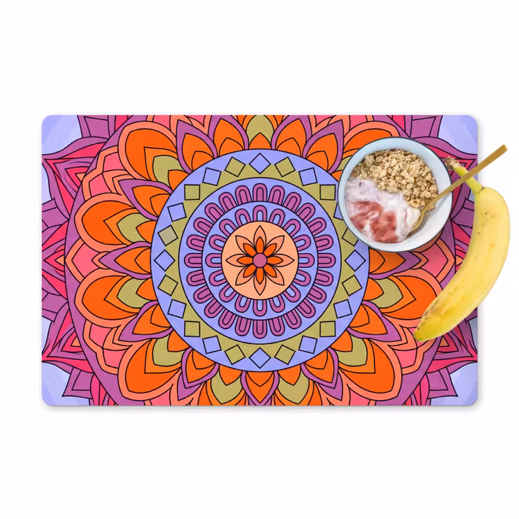 Mandala - Cirkel - Abstract - Kleurrijk - Patroon Placemat vinyl groot -zzzproduct_Kitchenyeah-website