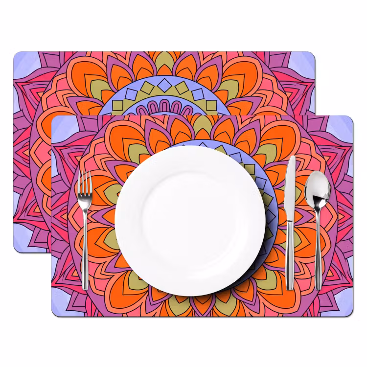 Mandala - Cirkel - Abstract - Kleurrijk - Patroon Placemat vinyl groot -zzsfeer2_Kitchenyeah-website