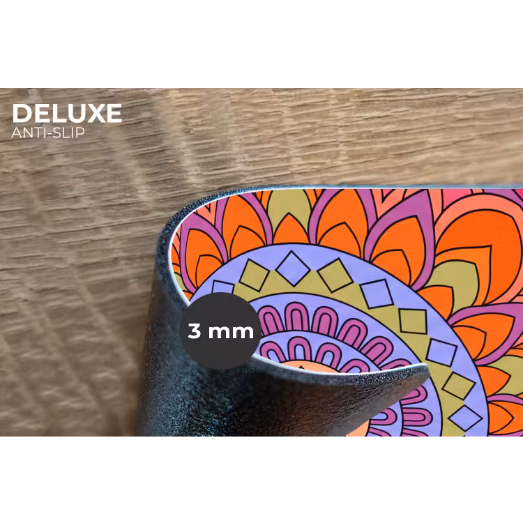 Mandala - Cirkel - Abstract - Kleurrijk - Patroon Placemat vinyl groot -closeup
