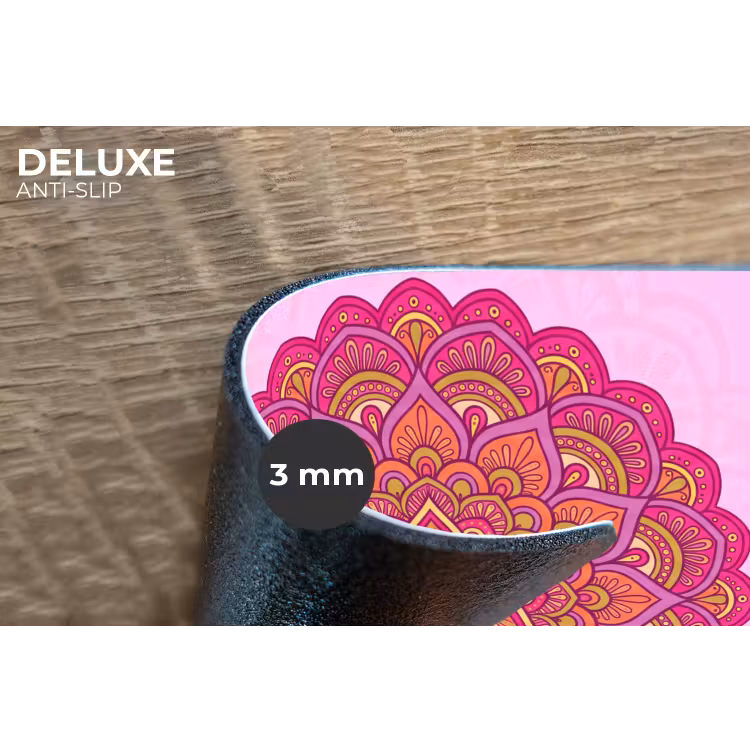 Mandala - Cirkel - Spiritueel - Oosters - Roze Placemat vinyl groot -closeup