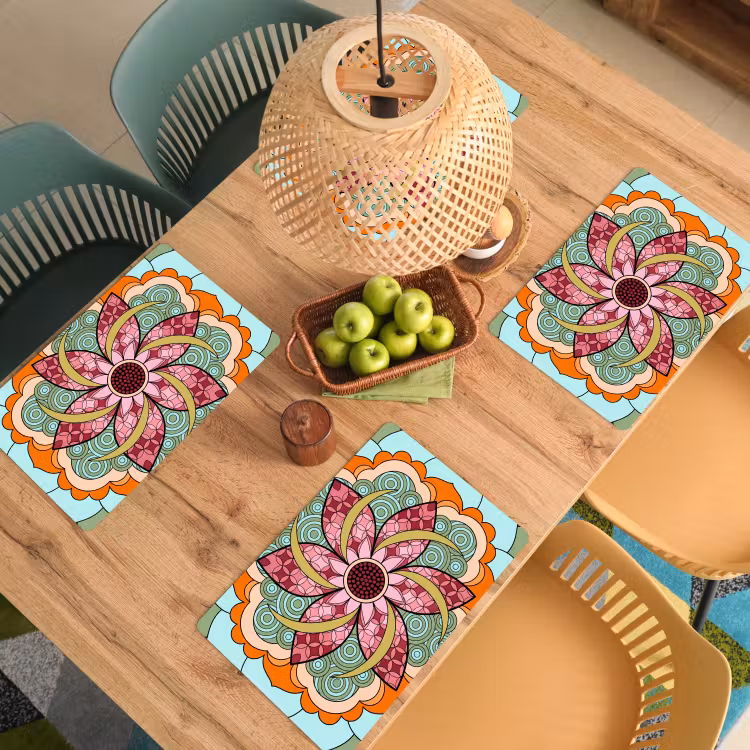 Mandala - Geometrisch - Kunst - Decoratief - Kleurrijk Placemat vinyl groot -zzsfeer5_Kitchenyeah-website