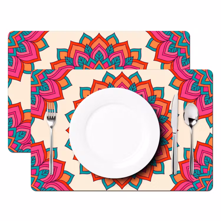 Mandala - Patroon - Abstract - Kleurrijk - Modern Placemat vinyl groot -zzsfeer2_Kitchenyeah-website