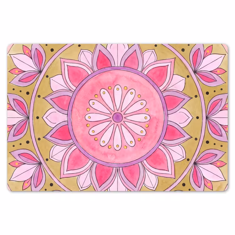 Mandala - Patroon - Kunst - Aquarel - Roze Placemat vinyl groot -zzsfeer1_Kitchenyeah-website