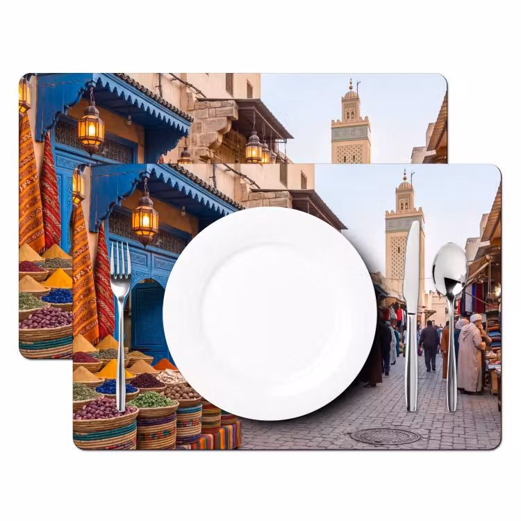 Placemat - 6 stuks - Markt - Oosters - Kleurrijk - Markt - Oosters - Kleurrijk Placemat vinyl groot