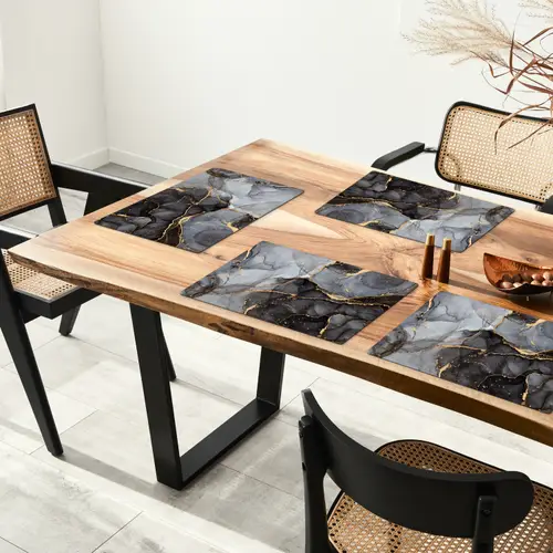 Marmer - Abstract - Goud - Grijs Placemat vinyl groot -zzsfeer4_Kitchenyeah-website