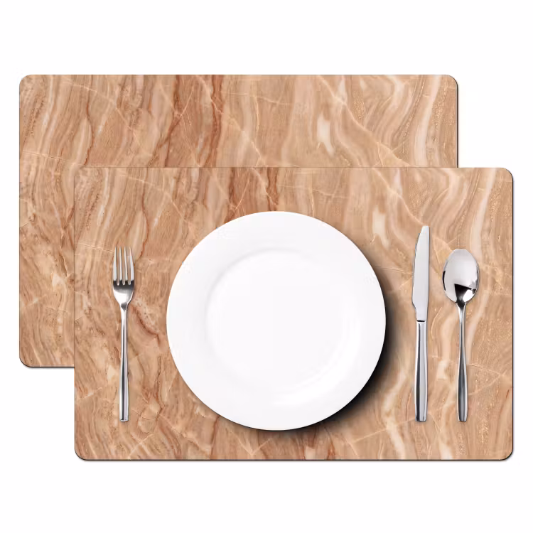 Marmer - Ader - Natuur - Abstract - Beige Placemat vinyl groot -zzsfeer2_Kitchenyeah-website