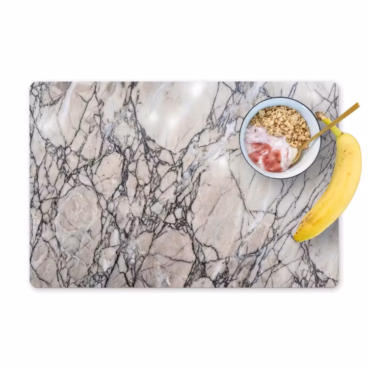 Marmer - Aderen - Patroon - Wit - Grijs Placemat vinyl groot -zzzproduct_Kitchenyeah-website