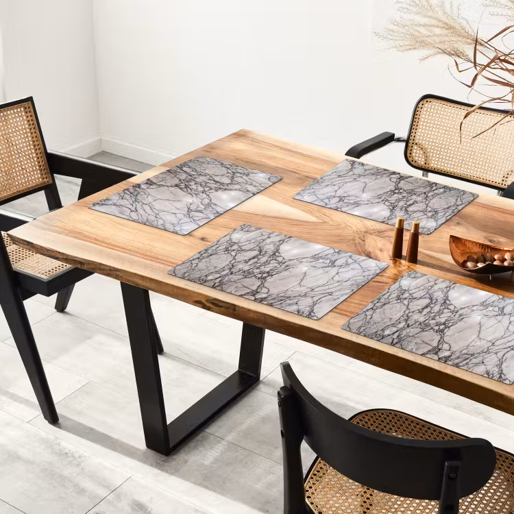 Marmer - Aderen - Patroon - Wit - Grijs Placemat vinyl groot -zzsfeer4_Kitchenyeah-website