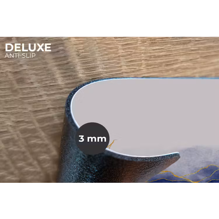 Marmer - Blauw - Marmerlook - Goud - Textuur Placemat vinyl groot -closeup