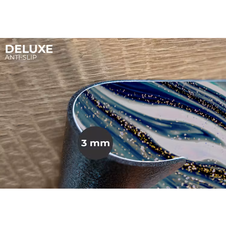 Marmer - Goud - Blauw - Glitter - Marmerlook - Abstract Placemat vinyl groot -closeup
