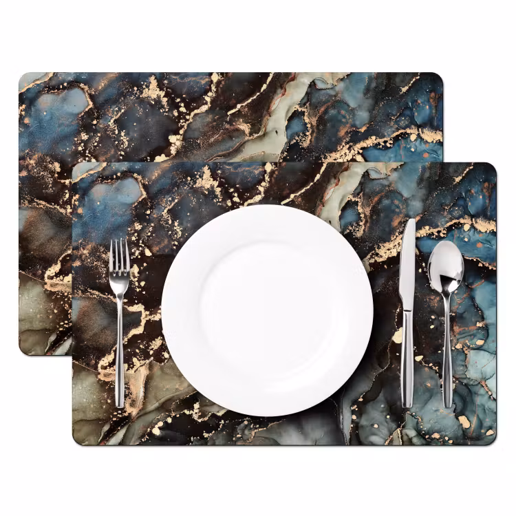 Marmer - Goud - Groen Placemat vinyl groot -zzsfeer2_Kitchenyeah-website