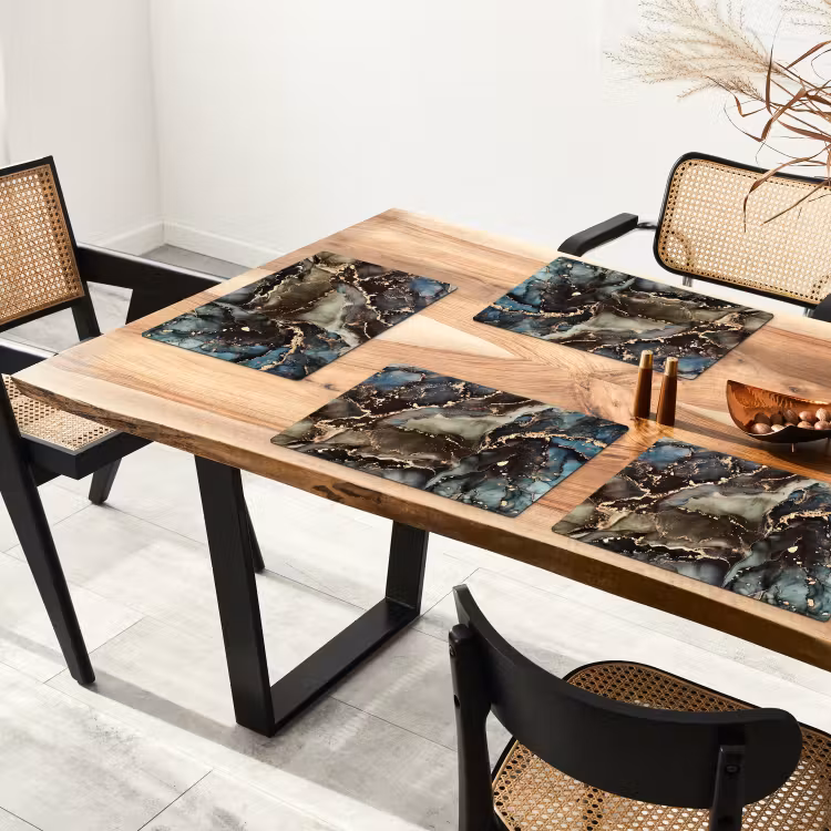 Marmer - Goud - Groen Placemat vinyl groot -zzsfeer4_Kitchenyeah-website