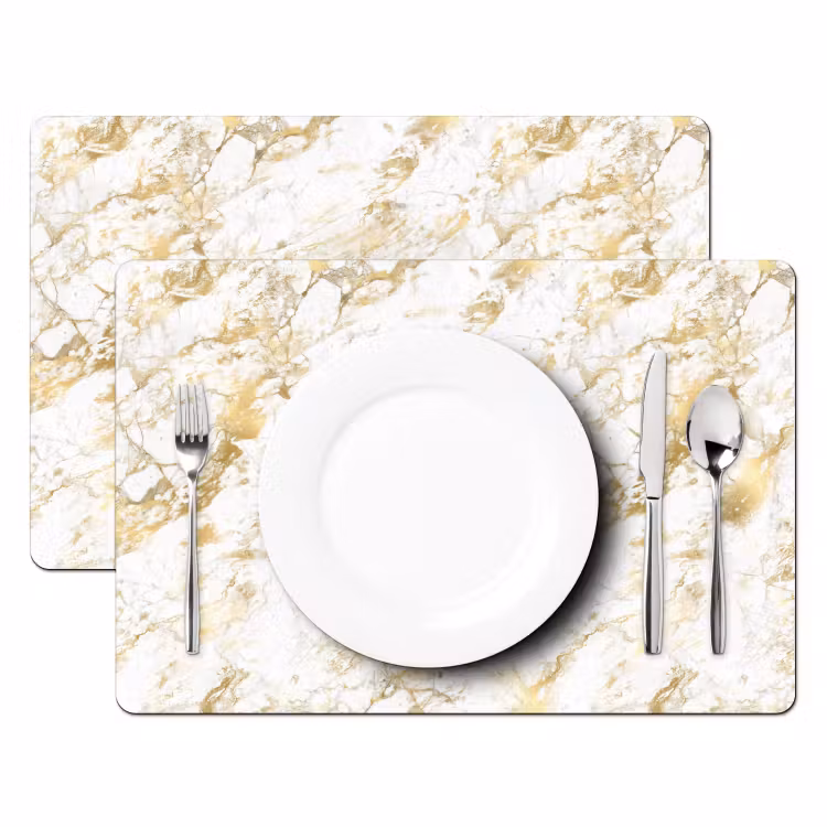 Marmer - Goud - Structuur Placemat vinyl groot 368 -zzsfeer2_Kitchenyeah-website