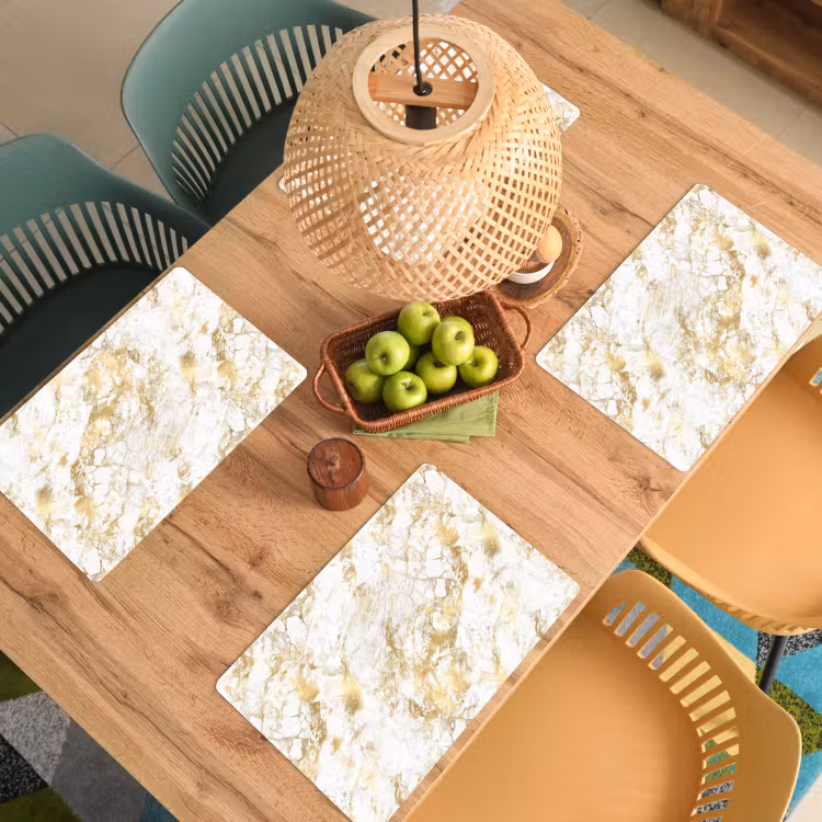 Marmer - Goud - Structuur Placemat vinyl groot 368 -zzsfeer5_Kitchenyeah-website