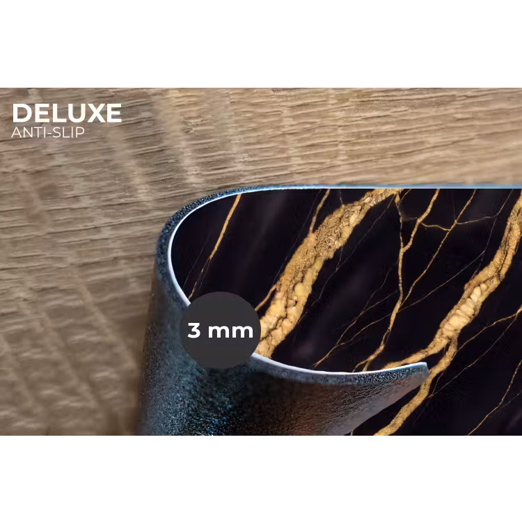 Marmer - Goud - Textuur - Abstract - Zwart Placemat vinyl groot -closeup