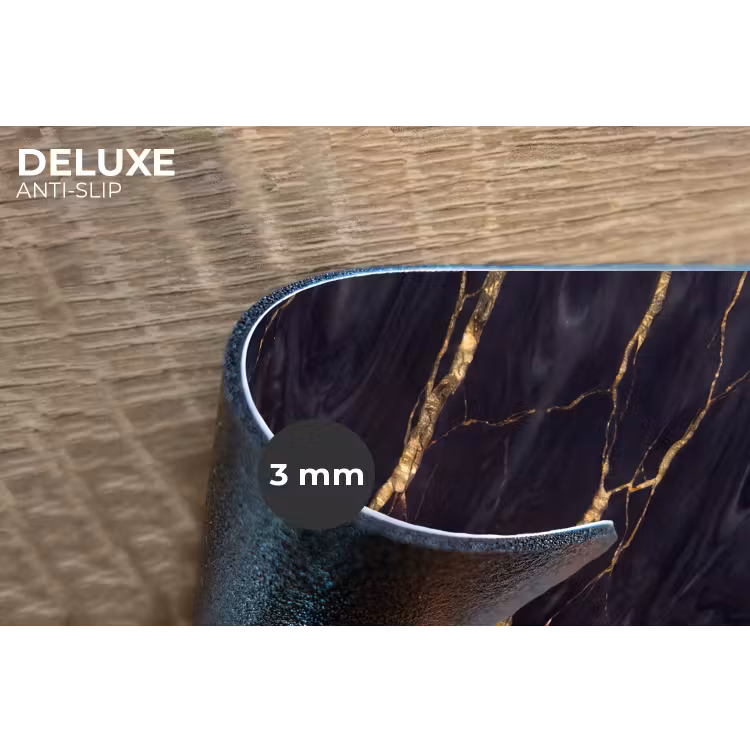 Marmer - Gouden aders - Abstract - Zwart Placemat vinyl groot -closeup