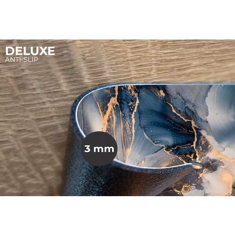 Marmer - Grijs - Blauw - Luxe - Goud Placemat vinyl groot -closeup