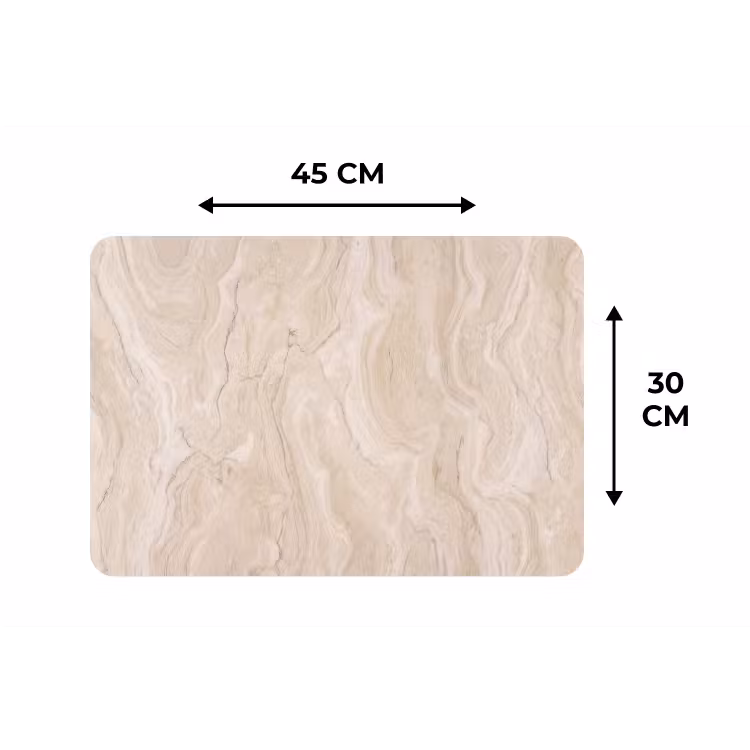 Marmer - Patroon - Beige - Steen - Abstract Placemat vinyl groot -specs