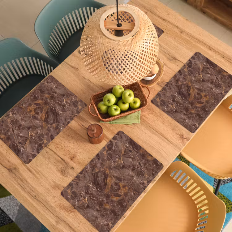 Marmer - Patroon - Natuur - Bruin - Goud Placemat vinyl groot -zzsfeer5_Kitchenyeah-website