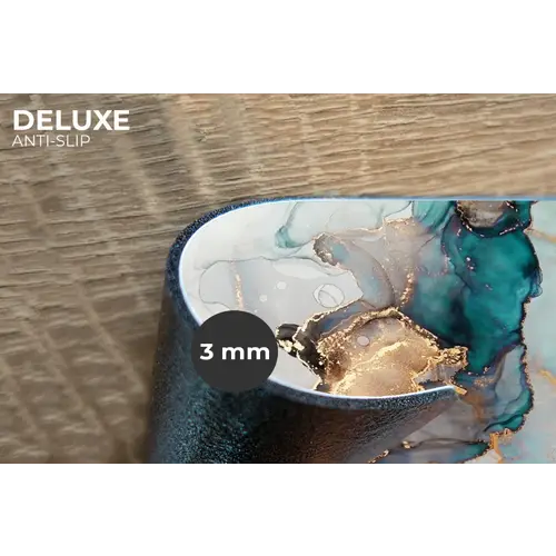 Marmer print - Goud - Blauw Placemat vinyl groot -closeup