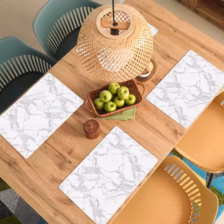 Marmer - Zuiver - Grijs - Aders Placemat vinyl groot 368 -zzsfeer5_Kitchenyeah-website