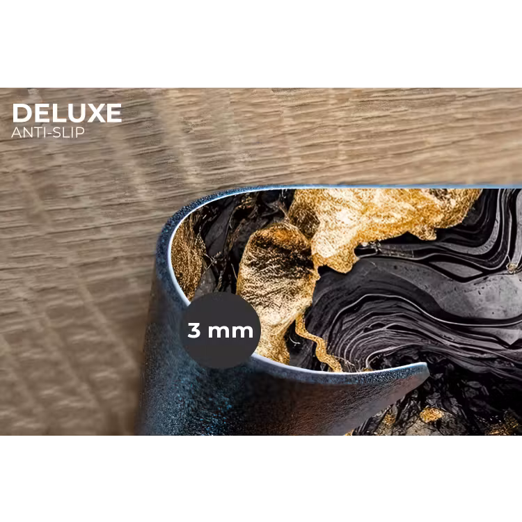 Marmer - Zwart - Goud - Abstract Placemat vinyl groot -closeup