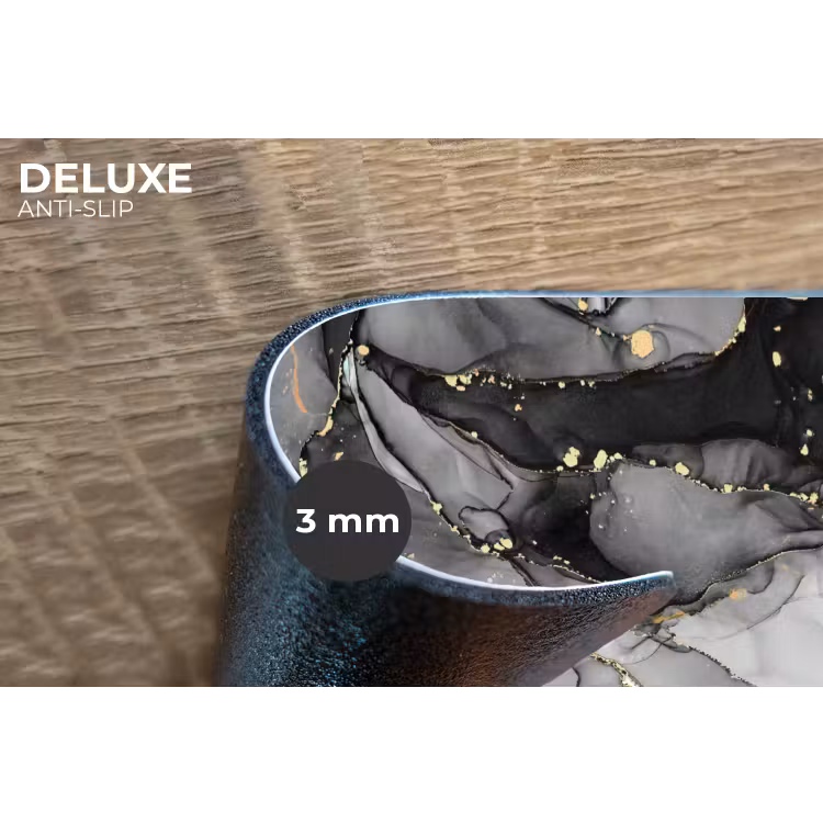 Marmer - Zwart - Goud - Grijs Placemat vinyl groot -closeup
