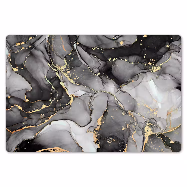 Marmer - Zwart - Goud - Grijs Placemat vinyl groot -zzsfeer1_Kitchenyeah-website