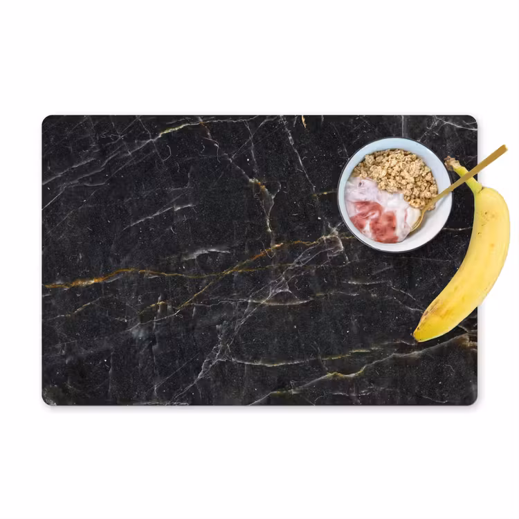 Marmer - Zwart - Goud - Grijs - Marmerstructuur Placemat vinyl groot -zzzproduct_Kitchenyeah-website