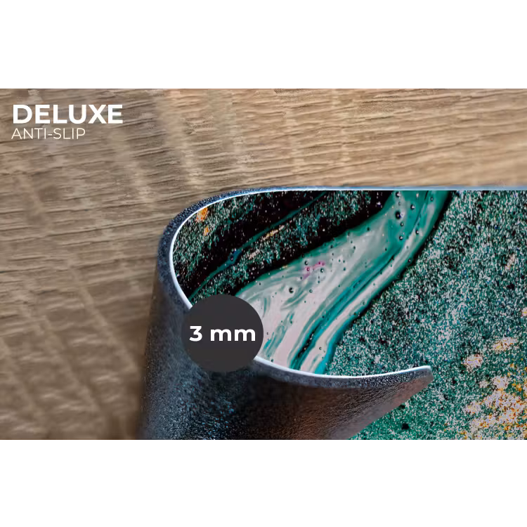 Marmerlook - Blauw - Goud - Glitter - Luxe - Marmer Placemat vinyl groot -closeup