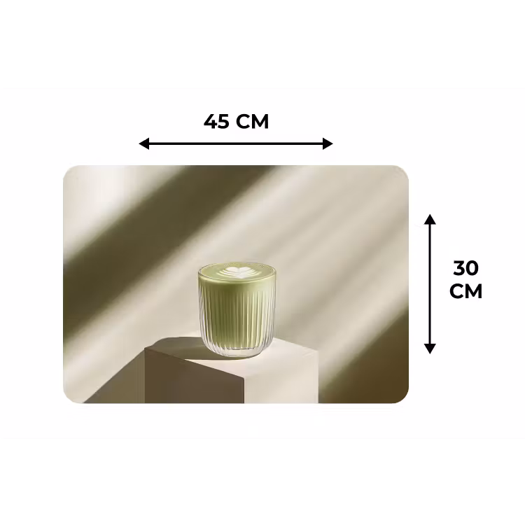 Matcha - Glas - Groen - Minimalistisch Placemat vinyl groot -specs