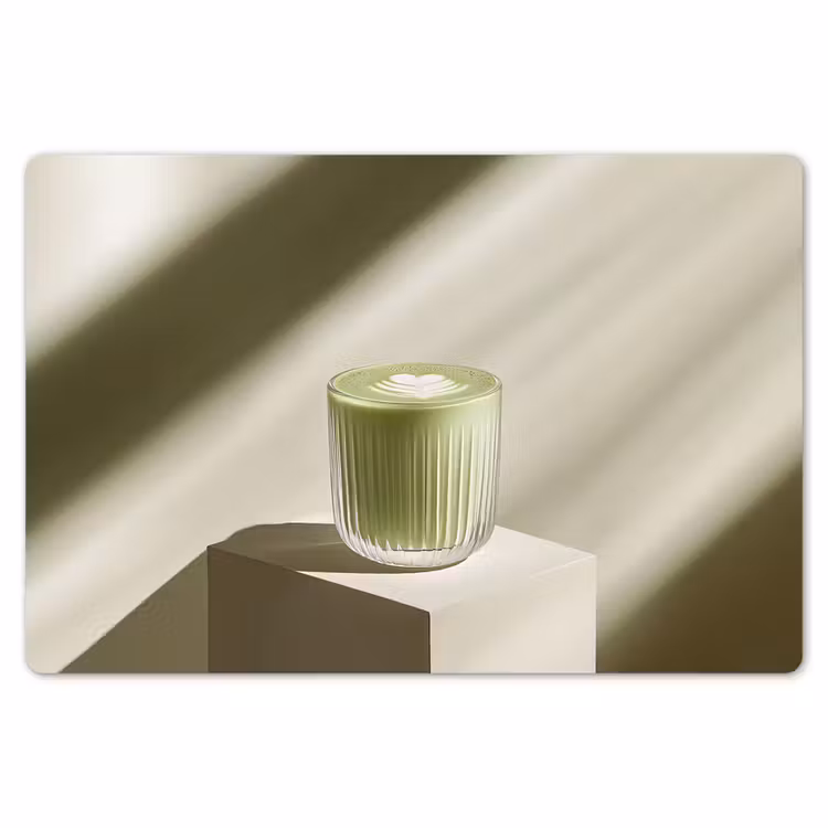 Matcha - Glas - Groen - Minimalistisch Placemat vinyl groot -zzsfeer1_Kitchenyeah-website