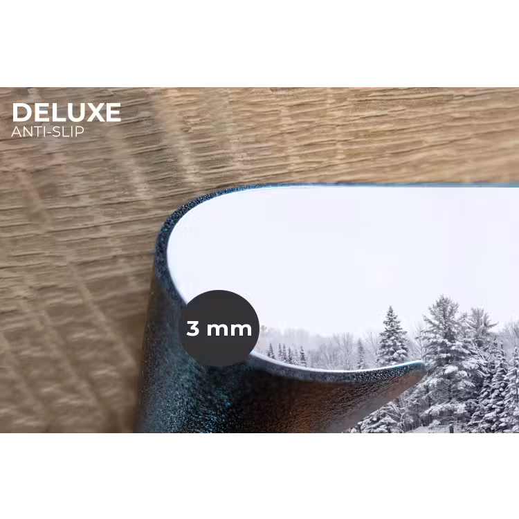 Meer - Dennen - IJs - Winter - Rustgevend Placemat vinyl groot -closeup