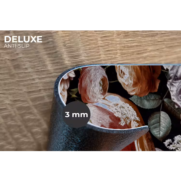 Meisje met de parel - Bloemen - Vermeer - Pastel - Kunstwerk - Schilderij - Oude meesters Placemat vinyl groot -closeup